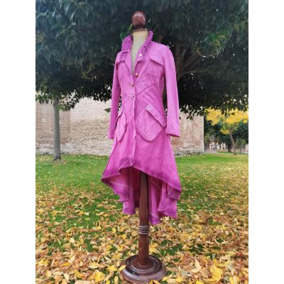 Abrigo rosa teñido