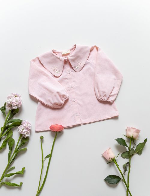 Blusón Bordado Chambray Rosa Blusón Bordado Chambray Rosa