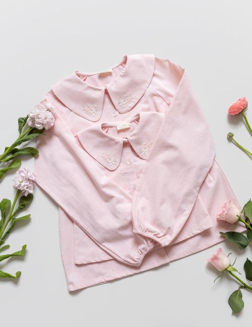 Blusón Mujer Bordado Chambray Rosa Blusón Mujer Bordado Chambray Rosa