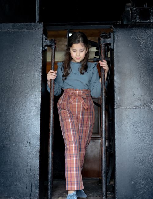Pantalón Culotte Tartán Teja Pantalón Culotte Tartán Teja