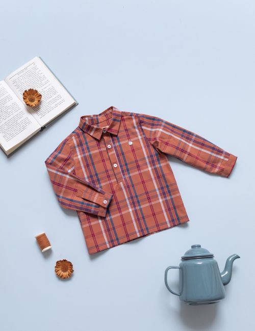 Polera Tartán Teja Polera Tartán Teja